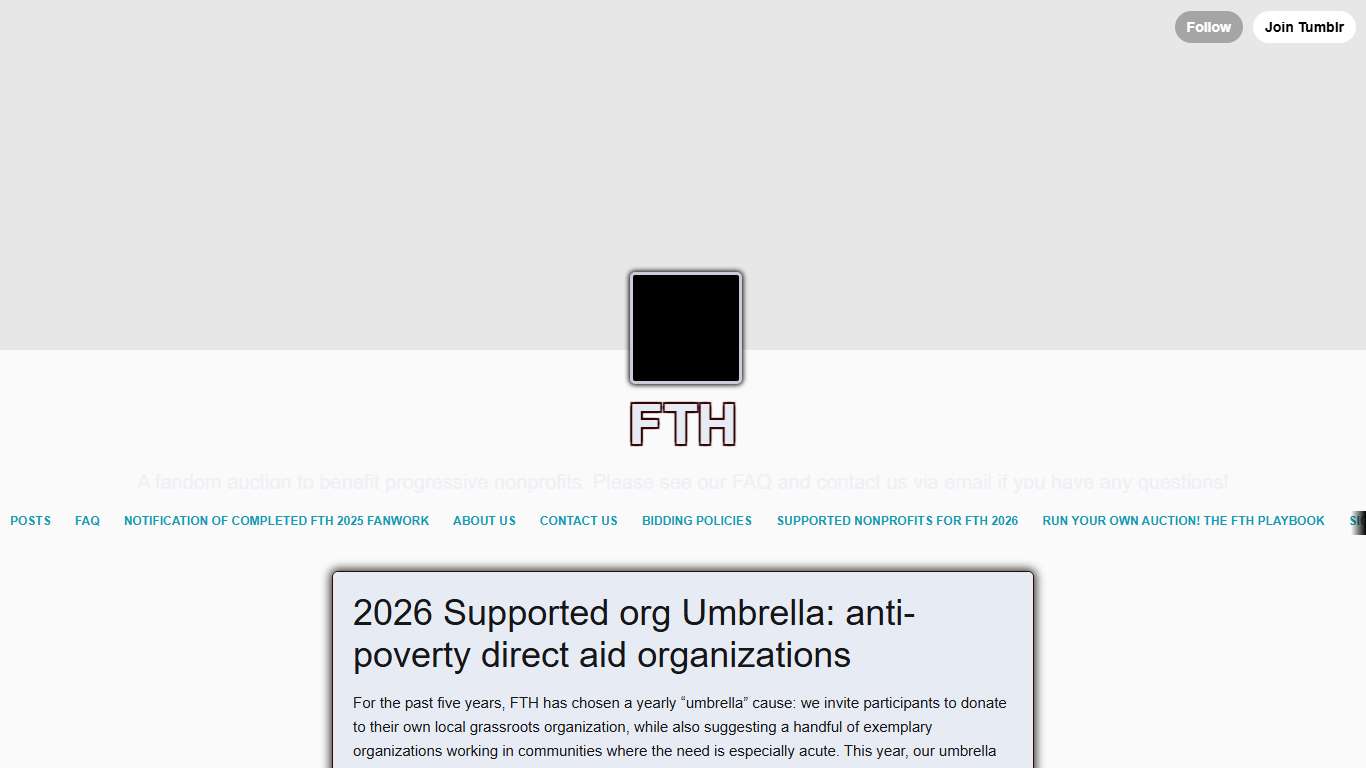 FTH — 2026 Supported org Umbrella: anti-poverty direct...